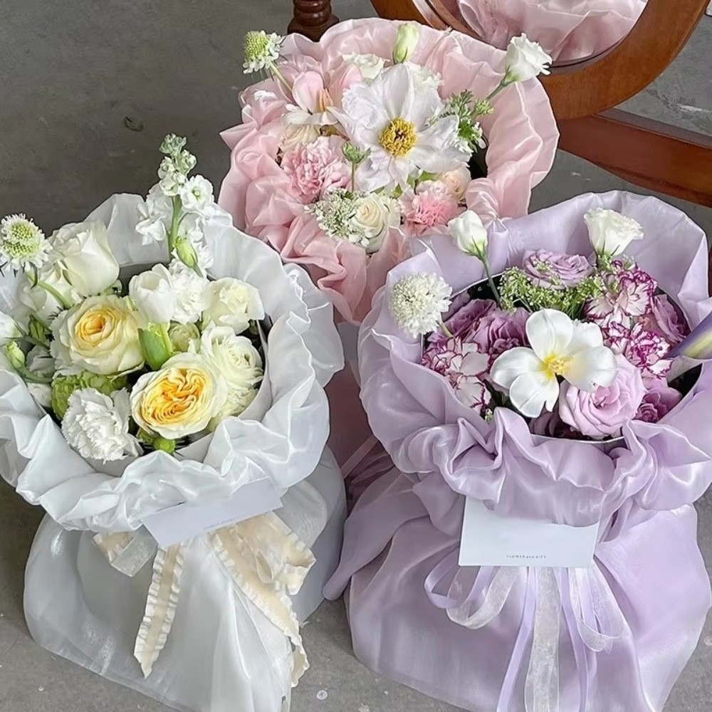 Flower Wrap Kraft - 50×45 cm 꽃 포장지 실크 튤