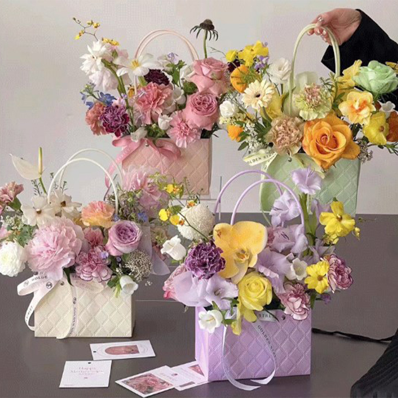Flower Wrap Kraft - 휴대용 꽃 포장 상자, 웨딩 장식