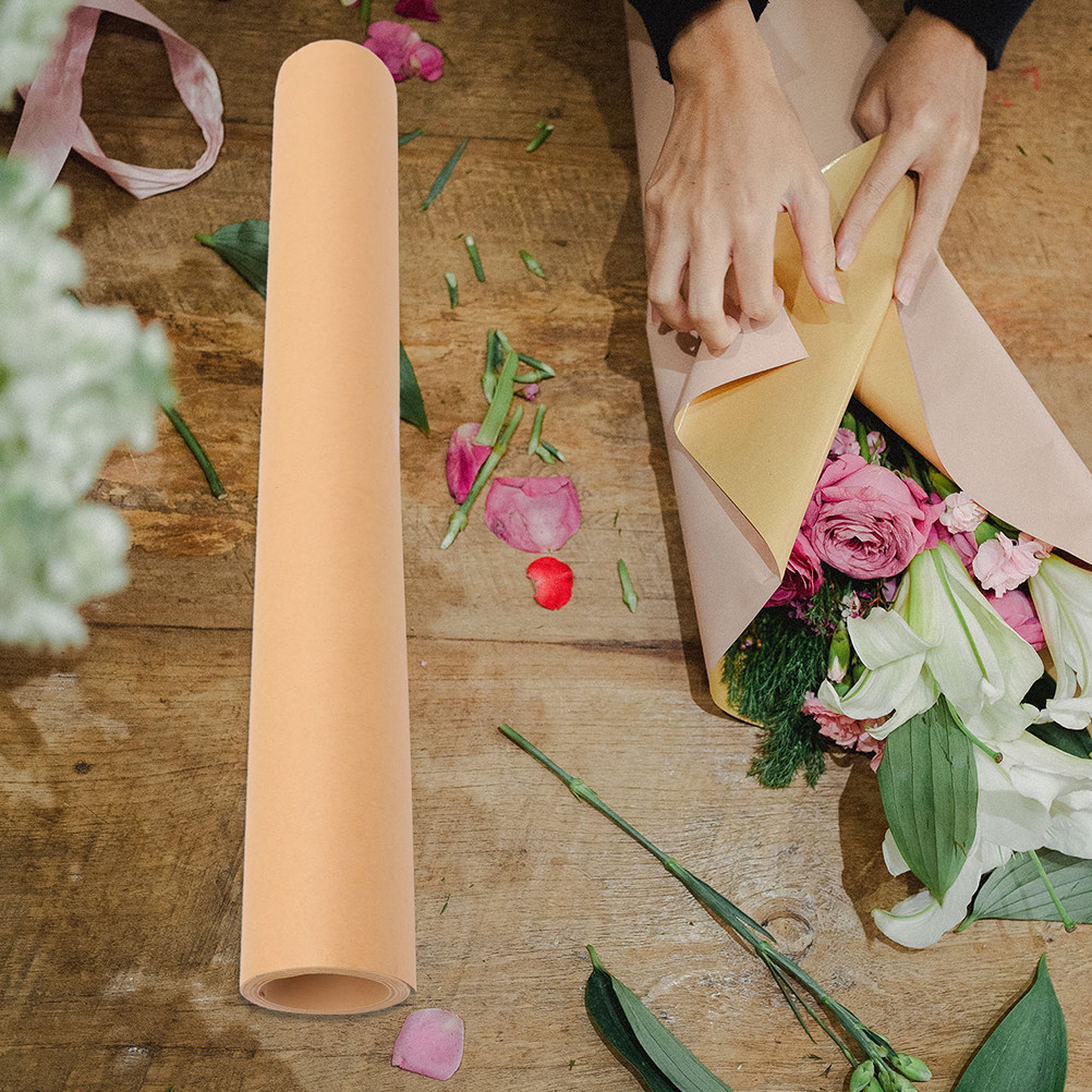 Flower Wrap Kraft - 크라프트 브라운 색상의 튼튼한 포장지, DIY
