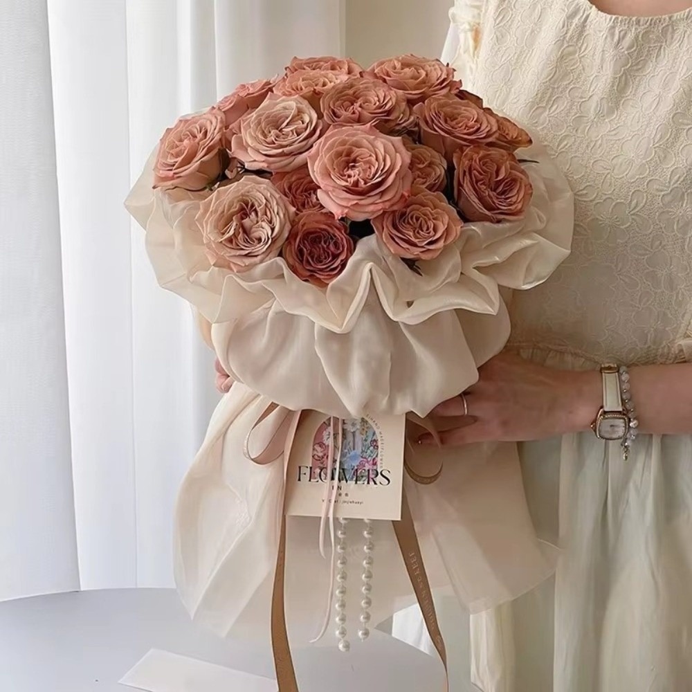 50×45 cm 꽃 포장지 실크 튤 꽃무늬 원사 실크  - Flower Wrap Kraft 리뷰 및 가격
