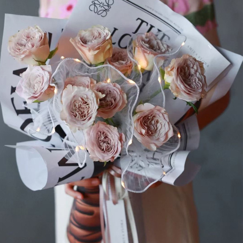 1Pcs LED 꽃 포장지 조명 레이스 메쉬 웨이브 원 - Flower Wrap Kraft 리뷰 및 가격